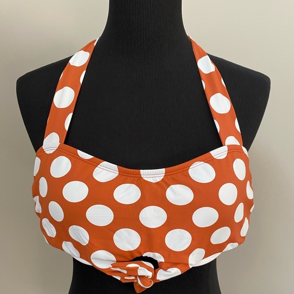 Gibson & Latimer Orange Polka Dot Swimsuit Top - Picture 7 of 7